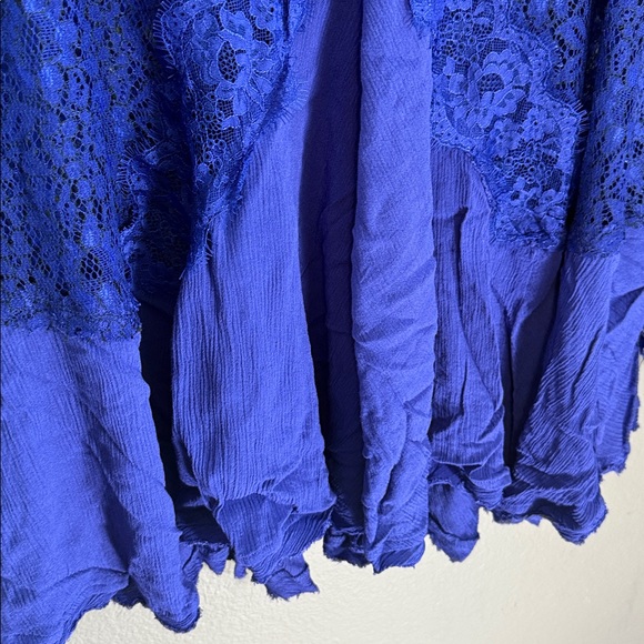 Free People Tell Tale Lace Tunic Royal Blue Size Medium - Picture 6 of 9